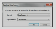How to change/replace the data source after developing visualizations or dashboard?