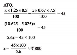 Let the Sum is 'I' x.